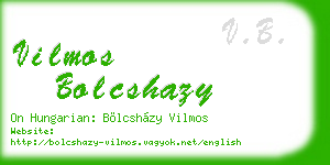vilmos bolcshazy business card