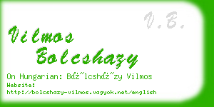 vilmos bolcshazy business card